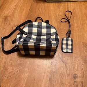 Kate Spade Plaid Backpack and Cardholder Set